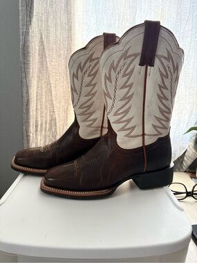 Shyanne Brown and Cream Western Heeled Cowboy Boots